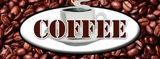 COFFEE Decal shop house sign cafe beans hot machine new cart trailer stand
