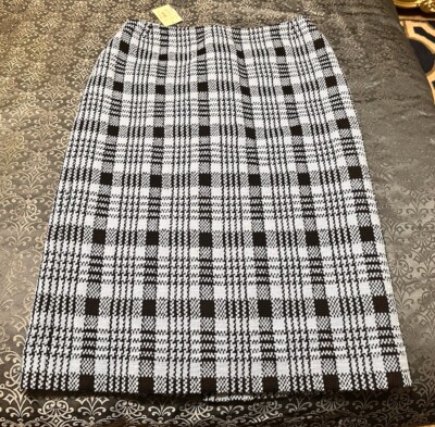 dries van noten skirt Plaid Blue Black Scranton Sz US 10 Long
