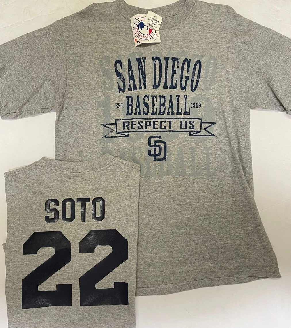 Mens MLB Team Apparel San Diego Padres JUAN SOTO Baseball Shirt BROWN