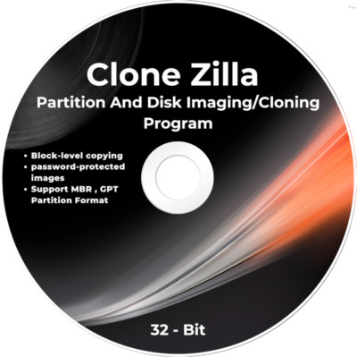 Clonezilla Live DVD-Create Image From Operating System Or Partition-32 Bit