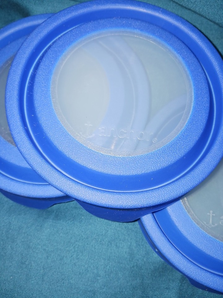 Anchor Hocking 4pc TRUESEAL Replacement Cover Lids. 2cup. Blue. Set Of 4. New eBay