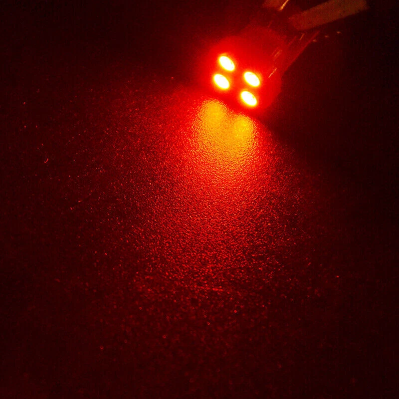 8x T10 Wedge 4 SMD 1210 LED Brake Light bulbs W5W 2825 158 192 168 194 Red Lamp - Image 2 of 4