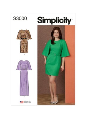 Simplicity 3000 Woman Dress In 3 Lengths Sizes 20W-28W Sewing Pattern NEW!