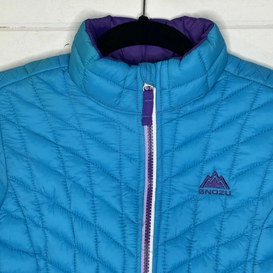 SNOZU девочек синий зимний мягкий подкладка куртка размер большой 14/16 - Изображение 2 из 4