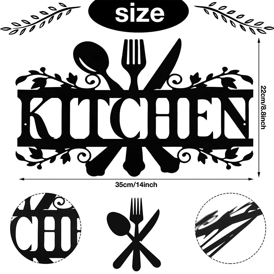Kitchen Sign Kitchen Signs Wall Decor Rustic Style Black Kitchen Wall