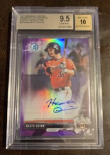 2017 Bowman Chrome Purple Refractor Heath Quinn Auto #ED /250 BGS 9.5/10