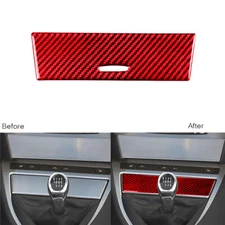 For BMW 6 Series E63 E64 04-10 Red Carbon Fiber Center Console Storage Box Cover