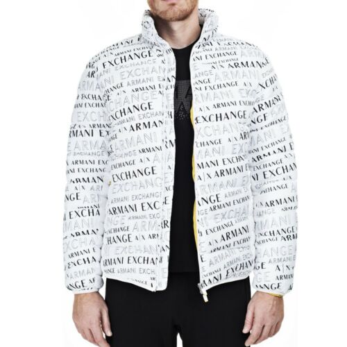 NWT : ARMANI EXCHANGE Mens Logo Print Quilted Puffer Jacket : WHITE S - L | eBay