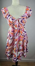 NWT! EXPRESS Size XS Women's '70s Disco Babydoll Swirl Dress