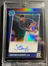 2021 Donruss Optic Rated Rookie Auto Black - Triston McKenzie 05/50 - Cleveland