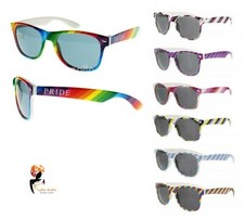 LGBTQ+ Flag Rainbow Coloured GLASSES Gay Pride Clear Lens Novelty Festival