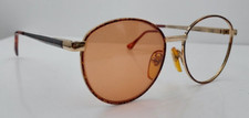 Vintage Peanut Butter 5 Brown Gold Oval Metal Sunglasses Korea FRAMES ONLY