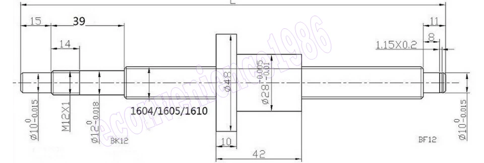 2 pcs HGR20-400mm  Linear rail & HGH20CA &DFU1605-450mm Ballscrew&BF12/BK12 Kit - Image 4 of 4