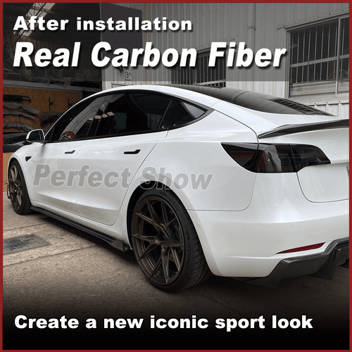 Faldas laterales de carbono faldas laterales accesorios faldones para Tesla Model 3 2016-2023 - Imagen 9 de 15