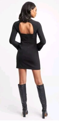 Kookai Delta Open Black Long Sleeve Zip Dress Size 38 AU Size 10 BNWT | eBay