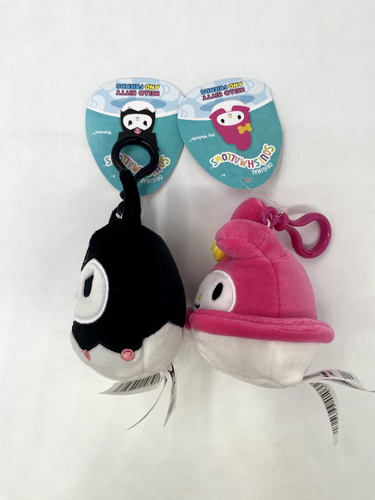 Porte-clés à clipser Squishmallow Kellytoy 3,5" My Melody & Kuromi neuf avec étiquette lot de 2 - Photo 4 sur 4