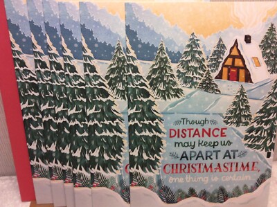 RSVP CHRISTMAS CARDS New w/Envelopes LOT 6 ''Though DISTANCE may keep us APART''
