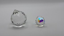 PAIR OF CRYSTAL FACETED PRISMS 55 MM  30 MM UNBRANDED SUNCATCHERS FENG SHUI