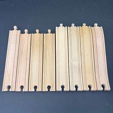 Thomas Train  Brio Compatible Wooden 4-Curved Wavey Track Pieces  4 Straight