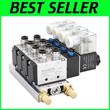 4-Station Air Valve Manifold, 24V DC, Durable Aluminum Body