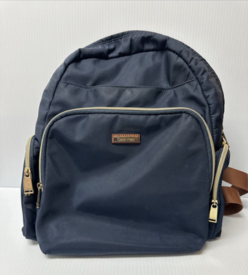 Calvin Klein Women's Mini Backpack purse Navy Blue Adjustable Multi Pockets