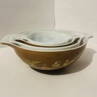 Pyrex Vintage Set of 4 Cinderella Early American Mixing Nesting Bowls 441-444
