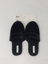 Charter Club CC-14061 Black Machine-washable Slip-on Slipper Size 8 Velour NWT