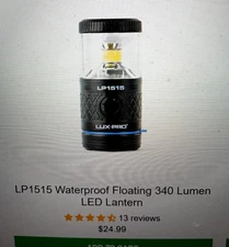 LuxPro Waterproof Floating Lantern LP1515 340 Lumens/NEW
