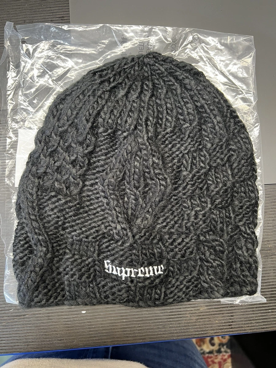 Supreme SS25 Block Knit Beanie Handknit Poly Black One Size New IN