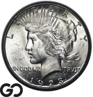 1923-S Peace Dollar, Nice Cartwheel Luster, Choice Gem BU++, Tougher Silver $ MS