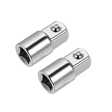 uxcell 2 Pcs 3/8 Inch Drive F x 1/2 M 3/8" F to 1/2" M, Silver