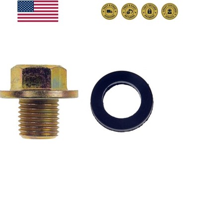 65263 Oil Drain Plug Standard M12-1.25, Head Size 14 mm Compatible with Selec...