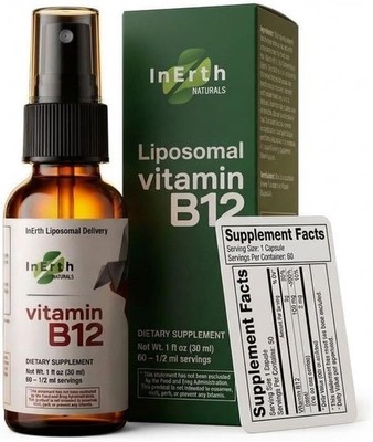 Liposomal Vitamin B12 Sublingual Spray 1000 mcg Methylcobalamin 08/26