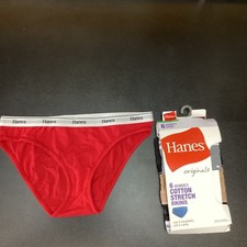 Hanes Originals Women  s 5 Small Bikini Underwear Breathable Stretch Cotton 6 Pk
