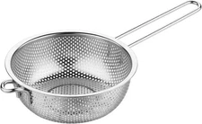Steel Basin Colander with Handle Kitchen Strainer, Resting Feet and Colander