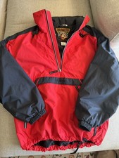 VINTAGE Obermeyer Jacket Men Large Red Anorak Ski Snowboard 1/4 Zip Pullover