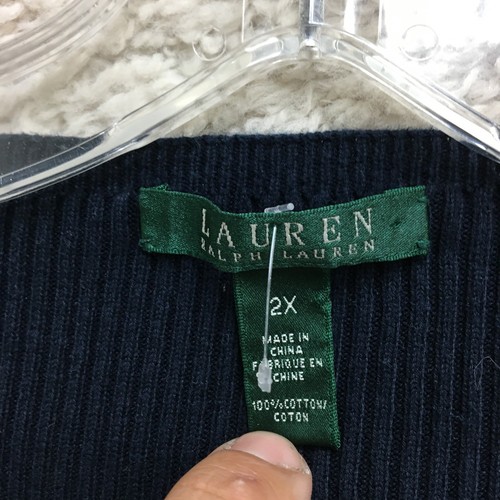 LRL Ralph Lauren Pullover 2X Erwachsene Plus Blau Ripppullover Langarm Damen - Bild 4 von 8