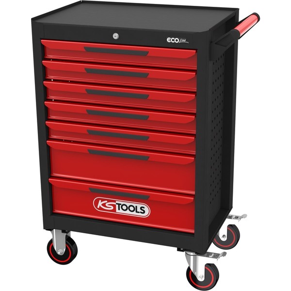 Ks-Tools Werkstattwagen Ecoline 7 Schubladen Schwarz-Rot 897.0007-image