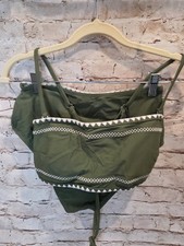 Zaful Forever Young Swim Suit Green And White 2 Piece