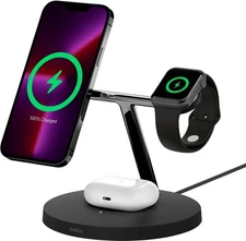 Belkin BOOSTCHARGE PRO 3-in-1 Wireless Charging Stand with MagSafe - Black