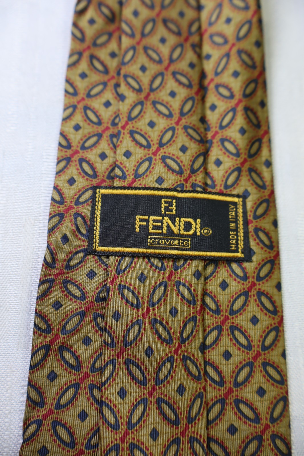 Fendi Roma 100% Silk Tie Cravatta Necktie Made In Italy Vintage Classic thumbnail 5