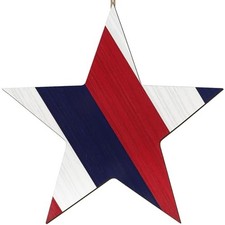 COCHIE Vintage 4th of July Door Decorations Sign, 11" Wooden Patriotic Star