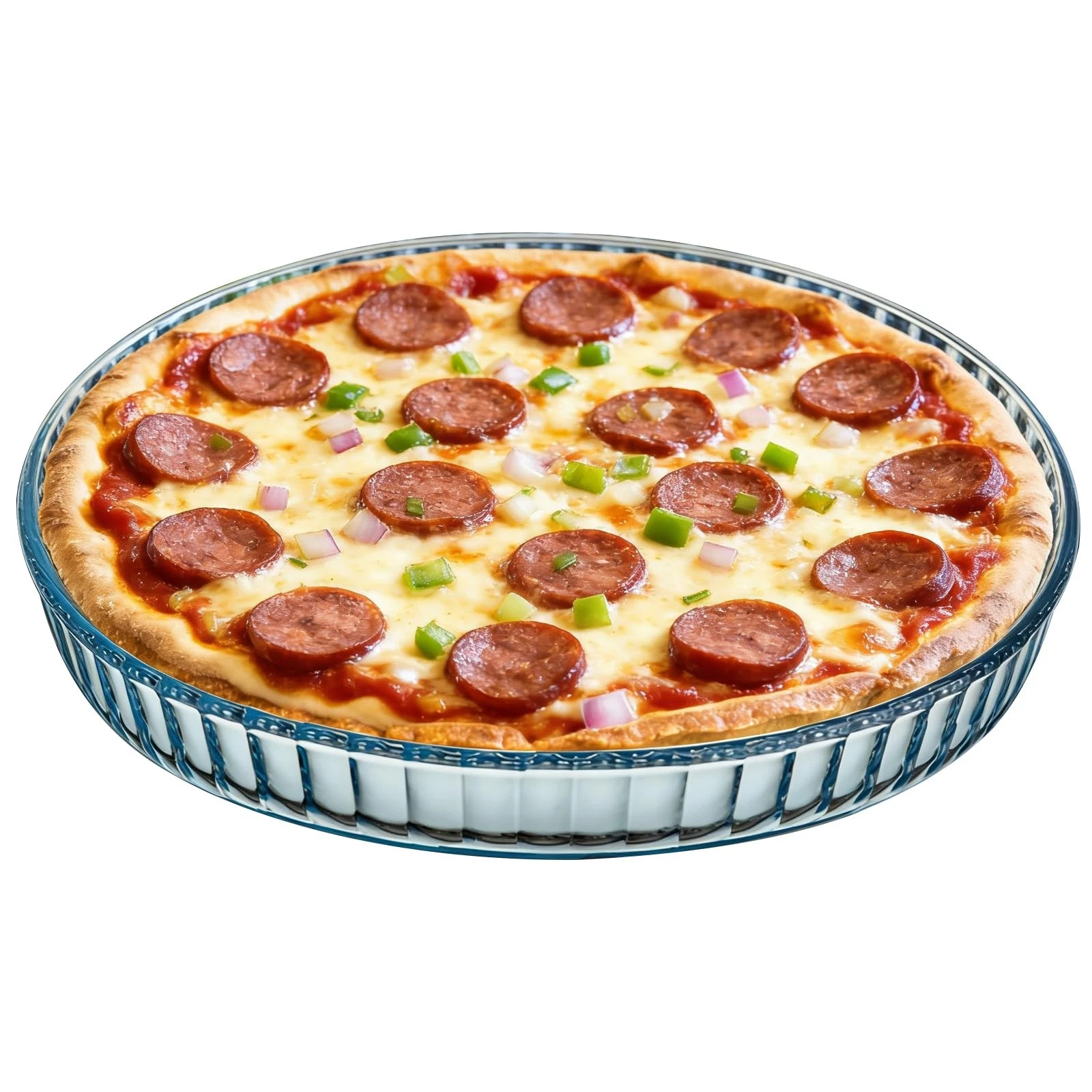 Glass Pie Pan, Clear, 10.4 Inch, Fluted Rim Design