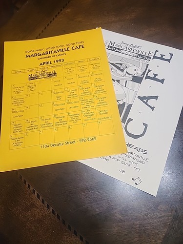 Vintage Jimmy Buffet Margaritaville Menu And Calendar Of Events - Bild 1 von 6