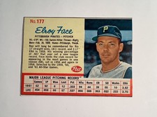 1962 Post Cereal No. 177 Elroy Face Pittsburgh Pirates Baseball Card