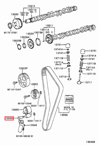 Genuine Chaser JZX101 JZX100 1JZ GE 2JZ Timing Belt Tensioner Pulley Bolt - Picture 16 of 20