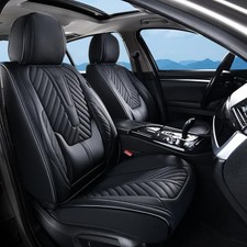 Seat Covers Seats, Car Seat Cover Protector with Lumbar Support, Front Black