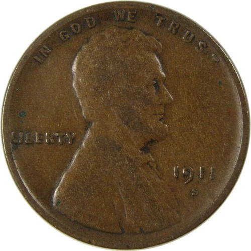 1911 S Lincoln Wheat Cent AG About Good Penny 1c Coin SKU:I26267