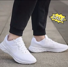 🔥Nike Revolution 6 Triple White Mesh Running Shoes DC3728-102 Mens Size 11.5-14