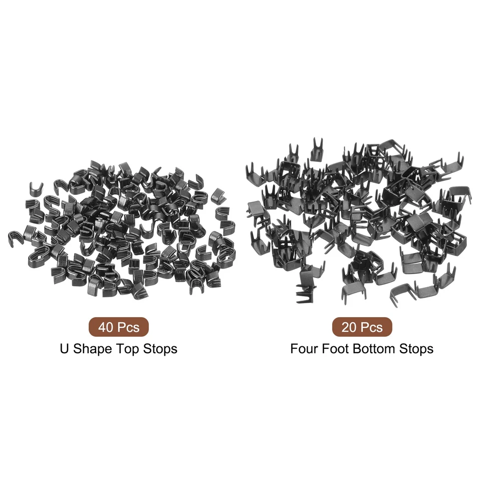 Kit de retenedores deslizantes con cremallera #5 20 piezas topes inferiores y 40 piezas topes superiores negros Foto 3 de 4